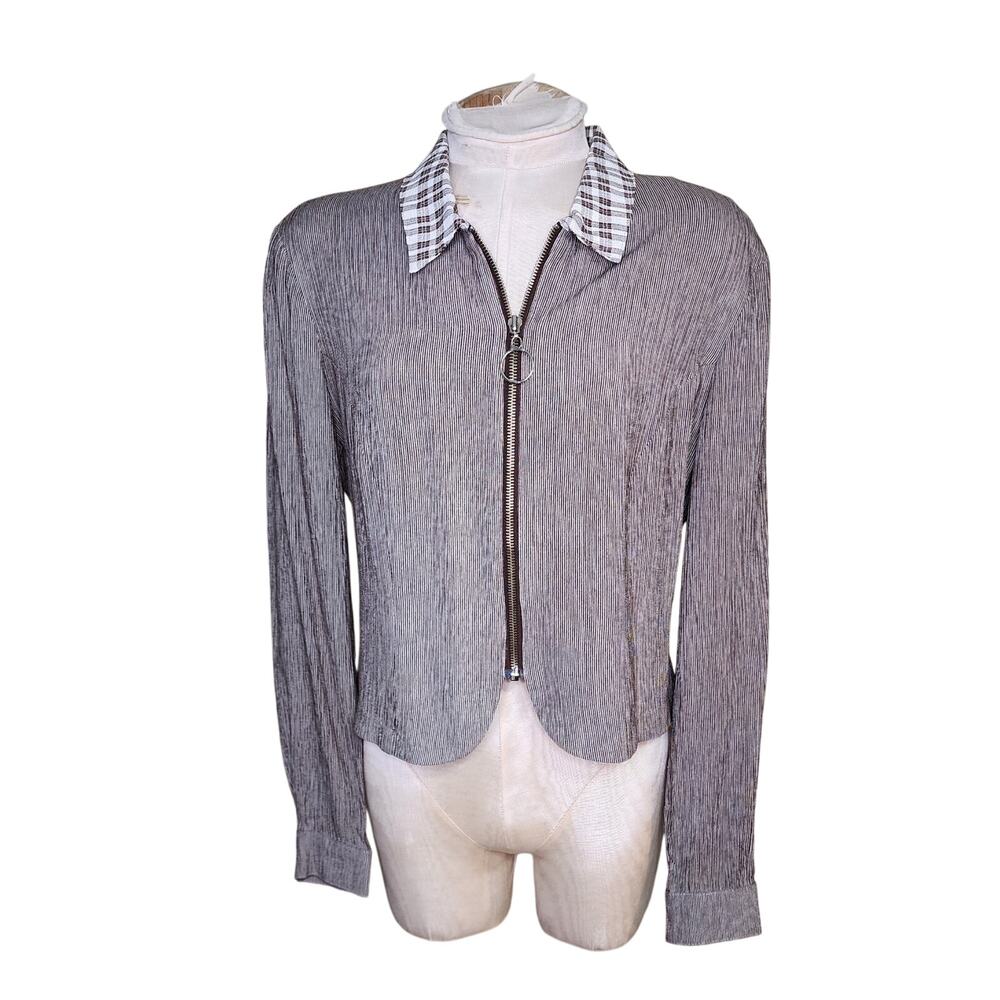 Vintage Western full zip long sleeve womens‎ top size small New Frontier cowgirl